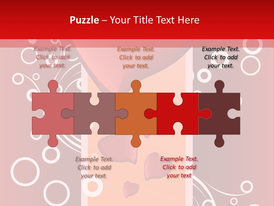 A Red Heart On A Red Background With Bubbles PowerPoint Template
