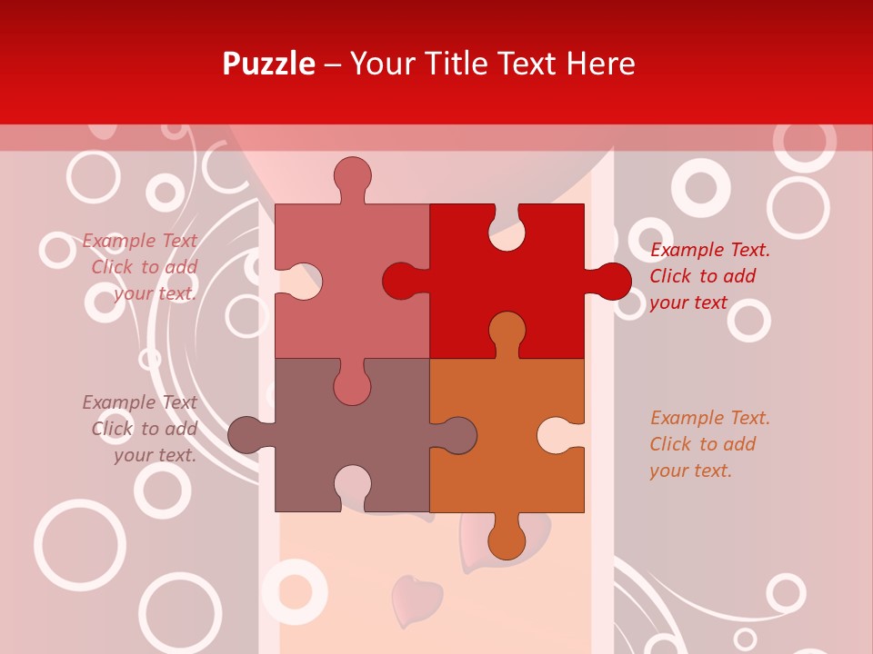 A Red Heart On A Red Background With Bubbles PowerPoint Template