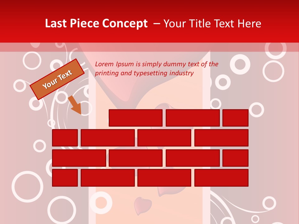 A Red Heart On A Red Background With Bubbles PowerPoint Template