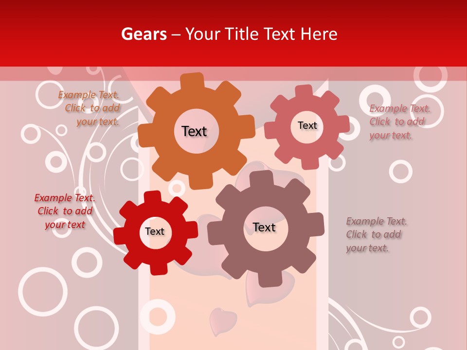 A Red Heart On A Red Background With Bubbles PowerPoint Template