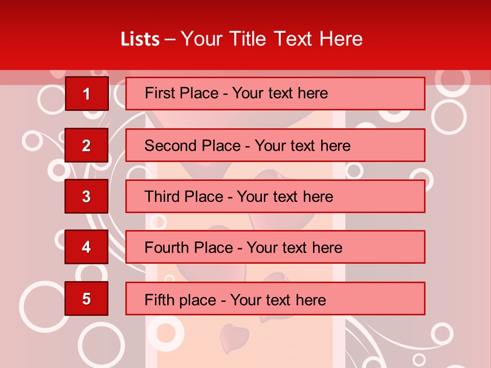 A Red Heart On A Red Background With Bubbles PowerPoint Template