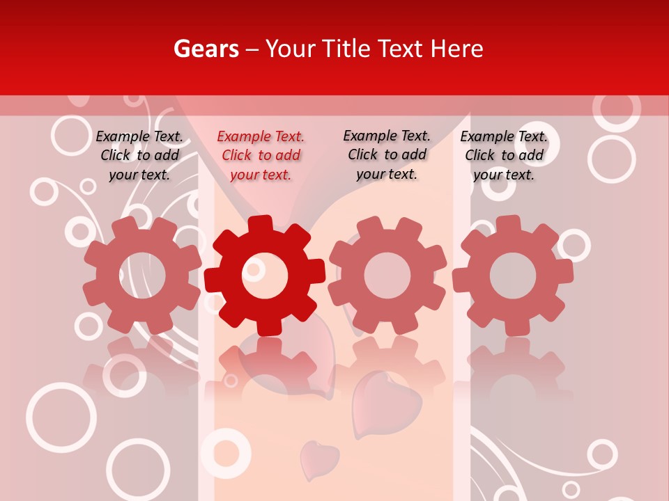 A Red Heart On A Red Background With Bubbles PowerPoint Template