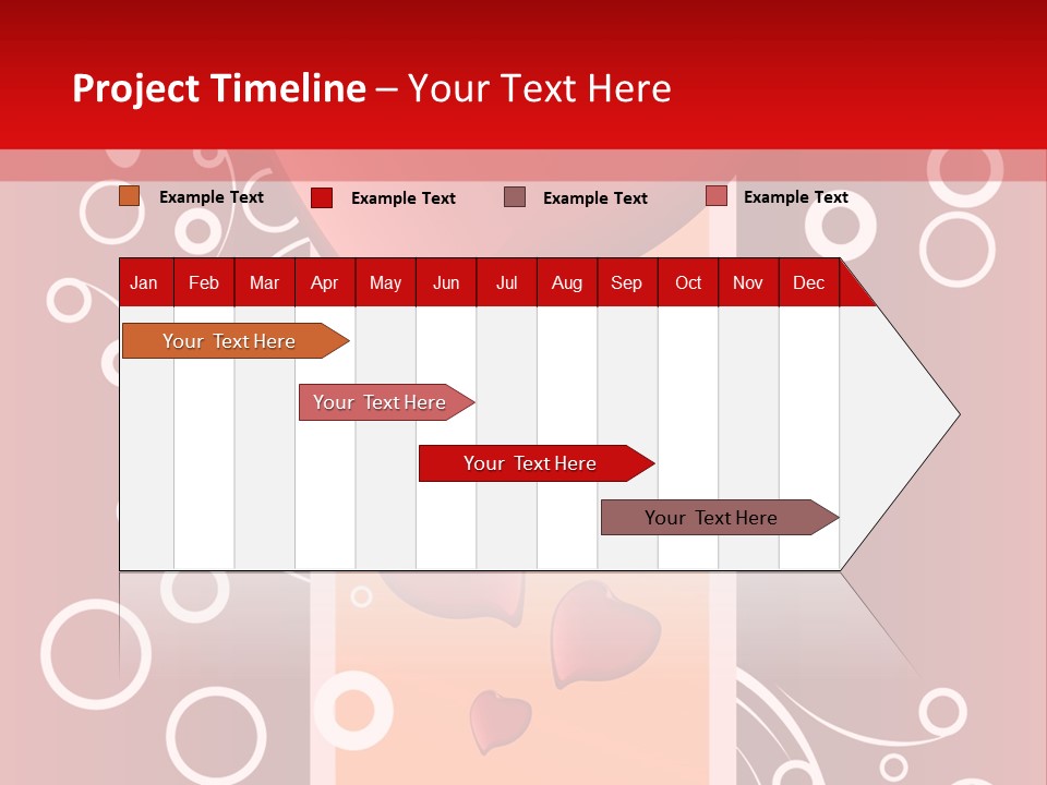 A Red Heart On A Red Background With Bubbles PowerPoint Template