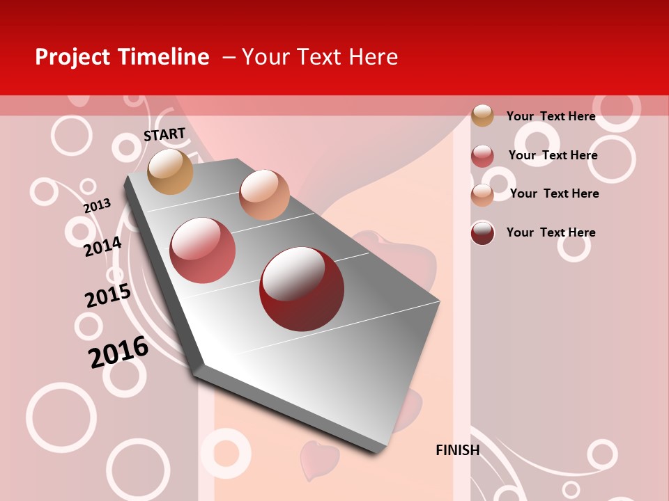 A Red Heart On A Red Background With Bubbles PowerPoint Template