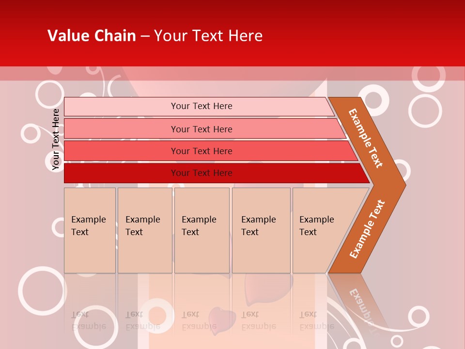 A Red Heart On A Red Background With Bubbles PowerPoint Template