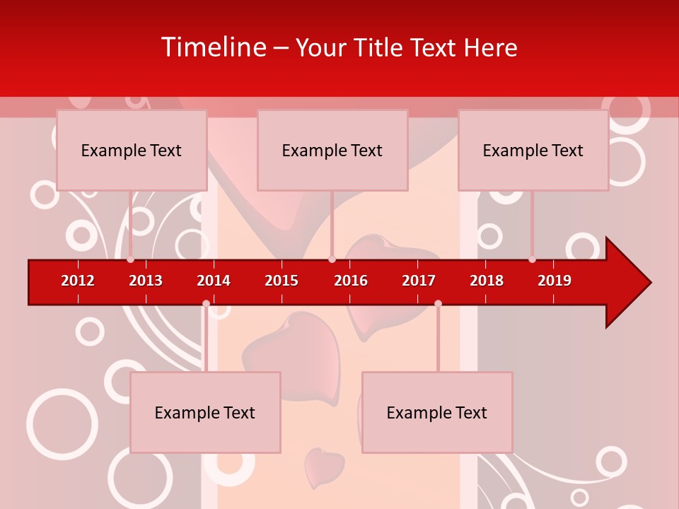 A Red Heart On A Red Background With Bubbles PowerPoint Template
