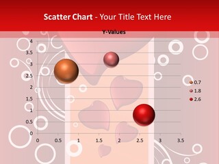 A Red Heart On A Red Background With Bubbles PowerPoint Template