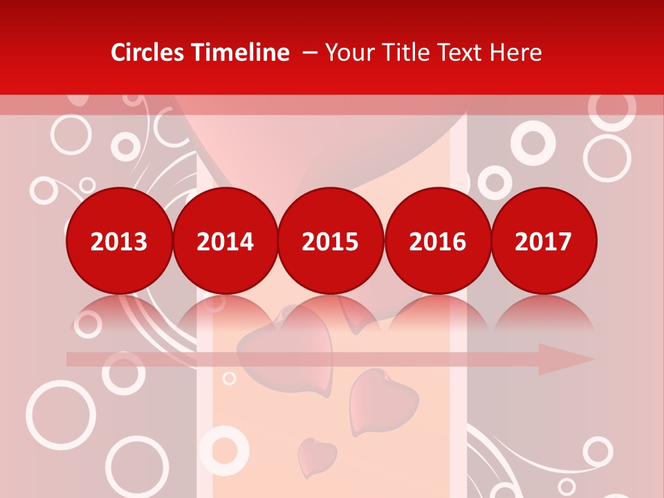 A Red Heart On A Red Background With Bubbles PowerPoint Template