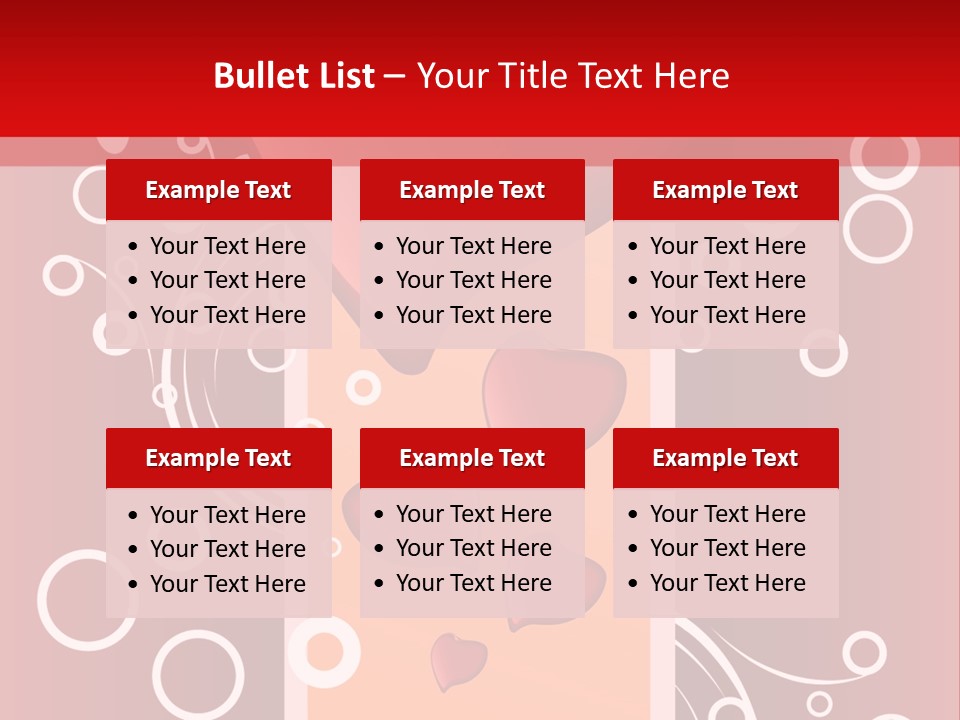 A Red Heart On A Red Background With Bubbles PowerPoint Template