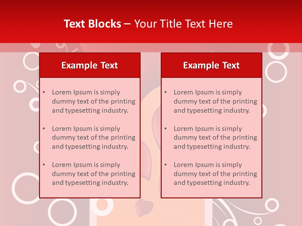 A Red Heart On A Red Background With Bubbles PowerPoint Template