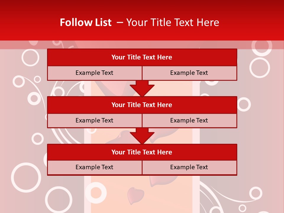 A Red Heart On A Red Background With Bubbles PowerPoint Template
