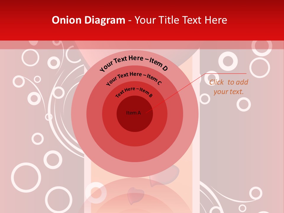 A Red Heart On A Red Background With Bubbles PowerPoint Template