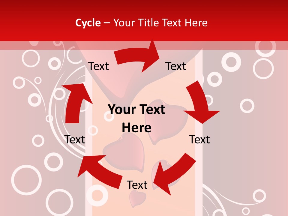 A Red Heart On A Red Background With Bubbles PowerPoint Template