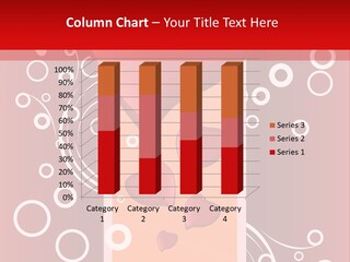 A Red Heart On A Red Background With Bubbles PowerPoint Template