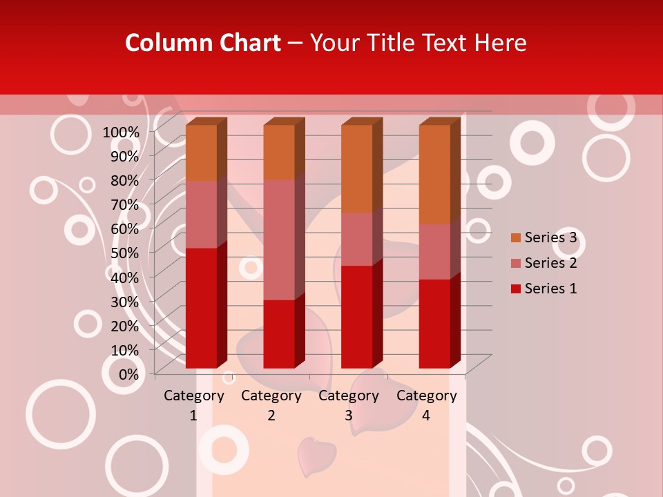 A Red Heart On A Red Background With Bubbles PowerPoint Template