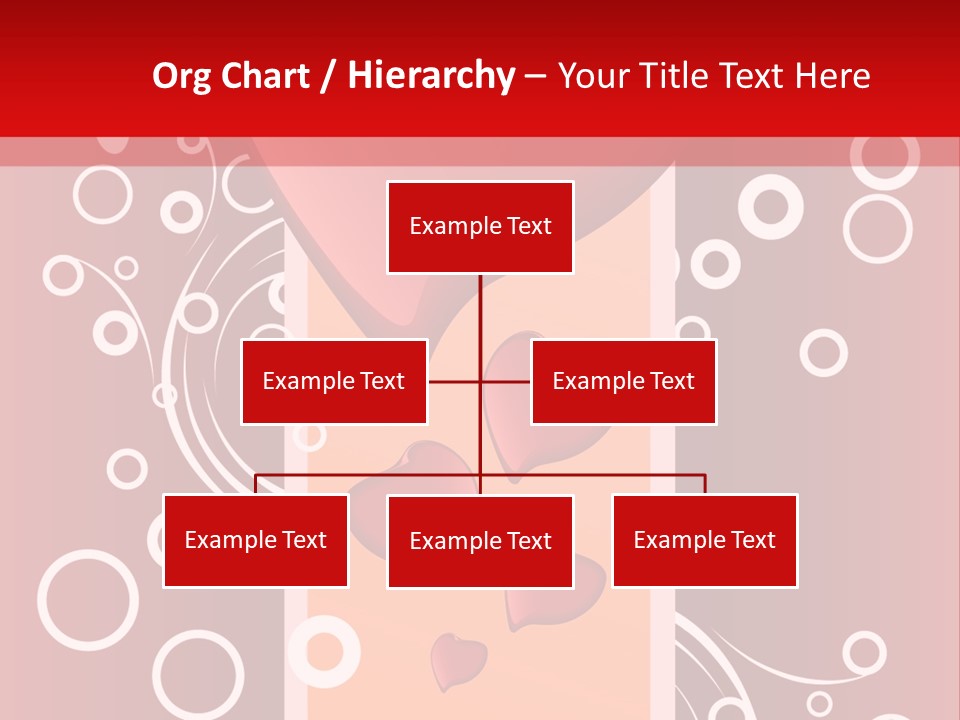 A Red Heart On A Red Background With Bubbles PowerPoint Template