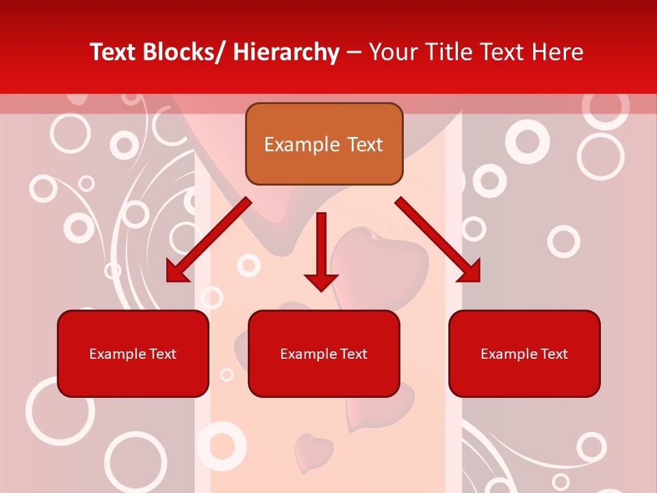 A Red Heart On A Red Background With Bubbles PowerPoint Template