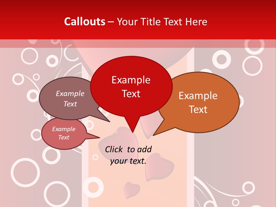 A Red Heart On A Red Background With Bubbles PowerPoint Template