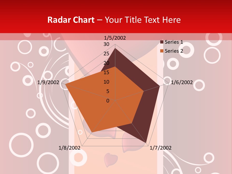 A Red Heart On A Red Background With Bubbles PowerPoint Template