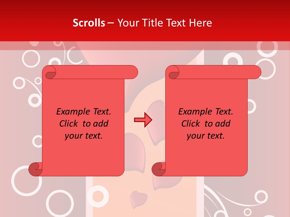 A Red Heart On A Red Background With Bubbles PowerPoint Template