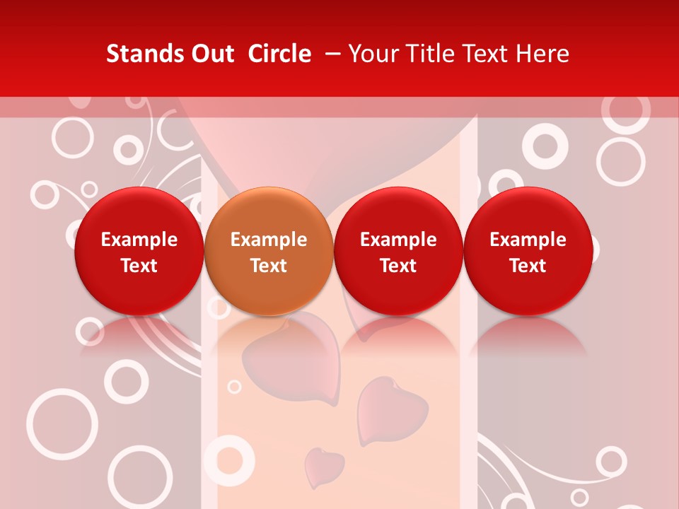 A Red Heart On A Red Background With Bubbles PowerPoint Template