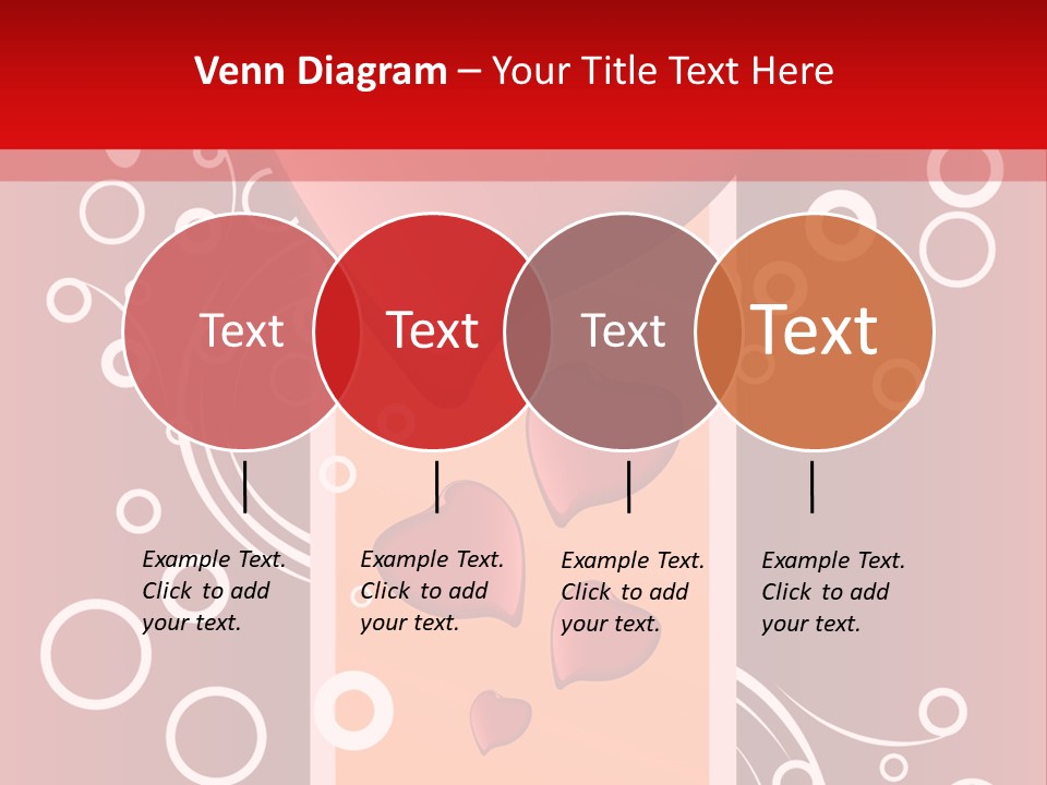A Red Heart On A Red Background With Bubbles PowerPoint Template
