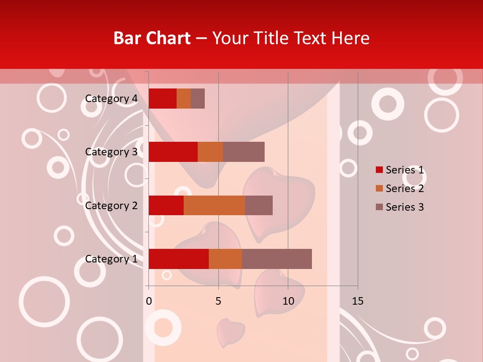 A Red Heart On A Red Background With Bubbles PowerPoint Template