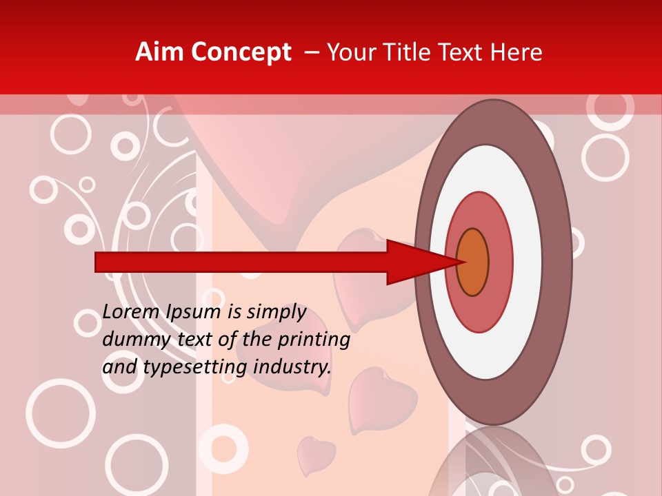 A Red Heart On A Red Background With Bubbles PowerPoint Template