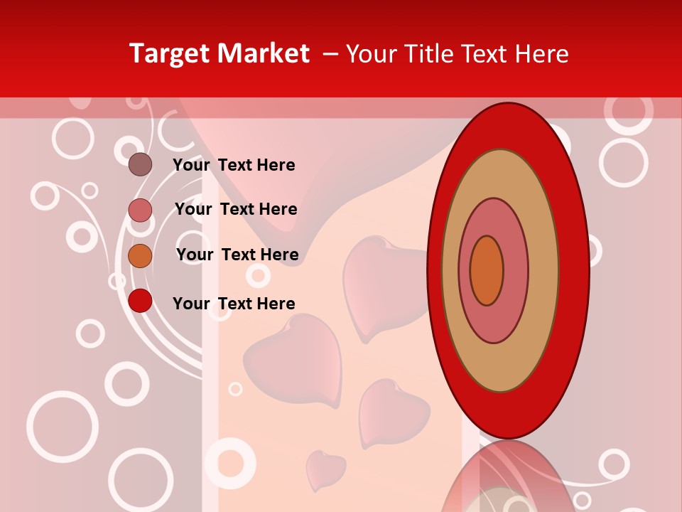 A Red Heart On A Red Background With Bubbles PowerPoint Template