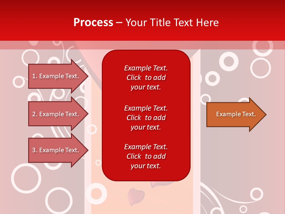 A Red Heart On A Red Background With Bubbles PowerPoint Template
