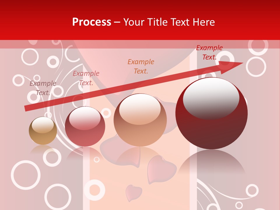 A Red Heart On A Red Background With Bubbles PowerPoint Template
