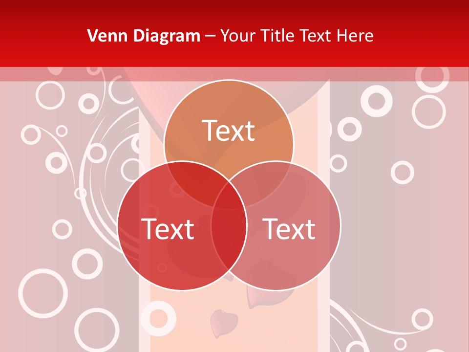 A Red Heart On A Red Background With Bubbles PowerPoint Template