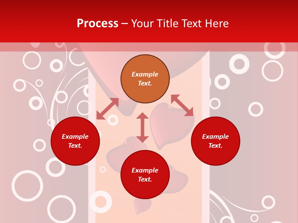 A Red Heart On A Red Background With Bubbles PowerPoint Template