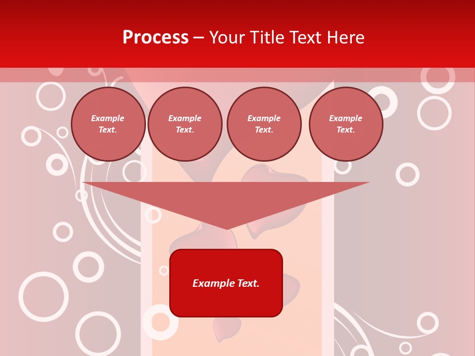A Red Heart On A Red Background With Bubbles PowerPoint Template
