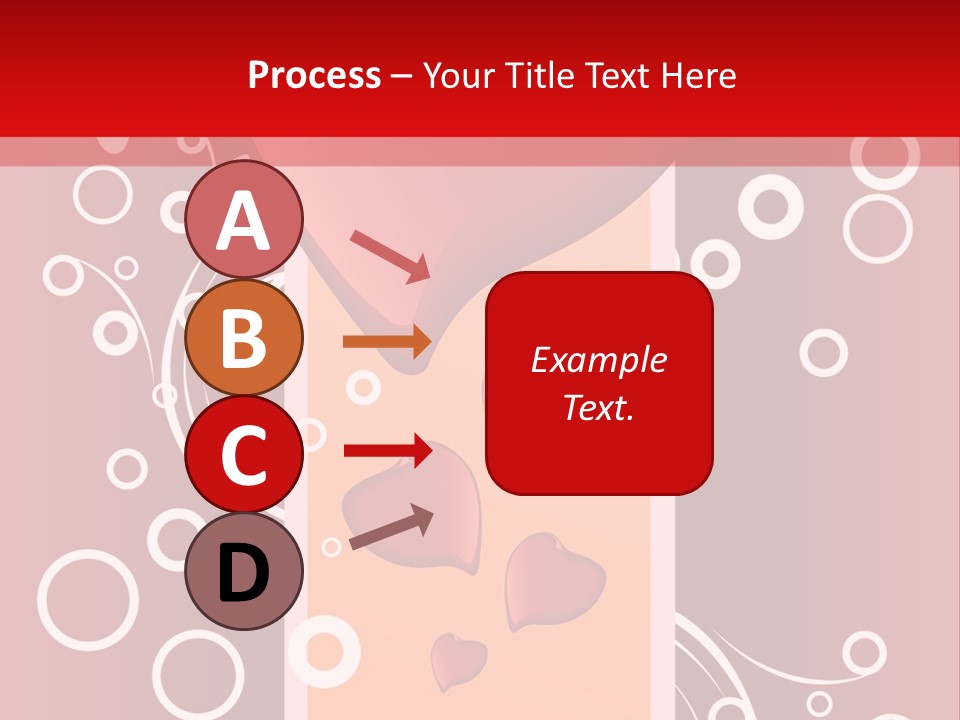 A Red Heart On A Red Background With Bubbles PowerPoint Template