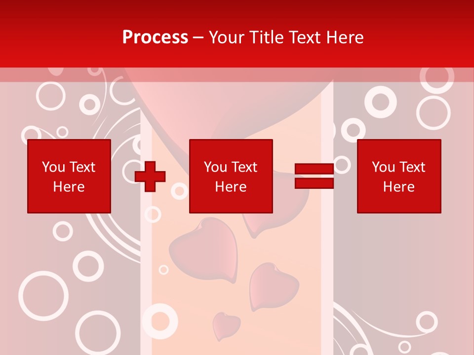 A Red Heart On A Red Background With Bubbles PowerPoint Template