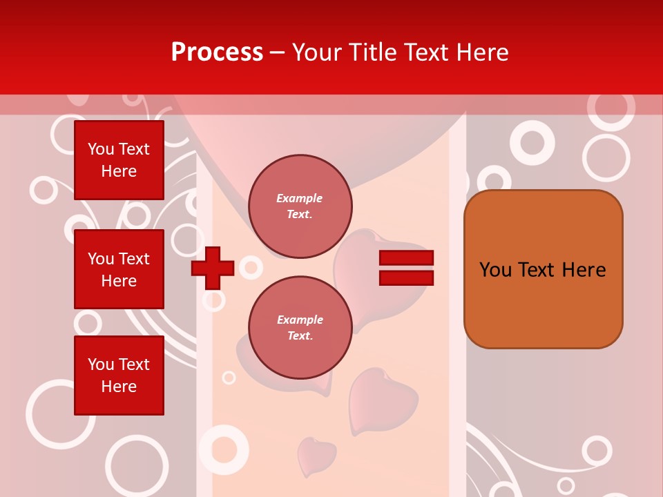 A Red Heart On A Red Background With Bubbles PowerPoint Template
