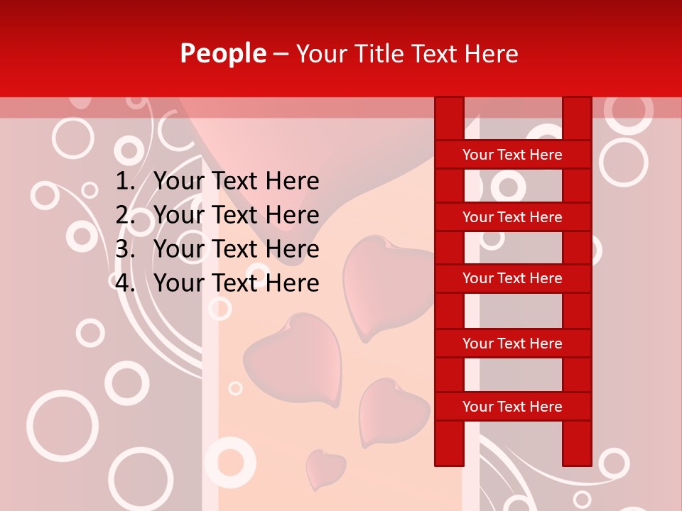 A Red Heart On A Red Background With Bubbles PowerPoint Template
