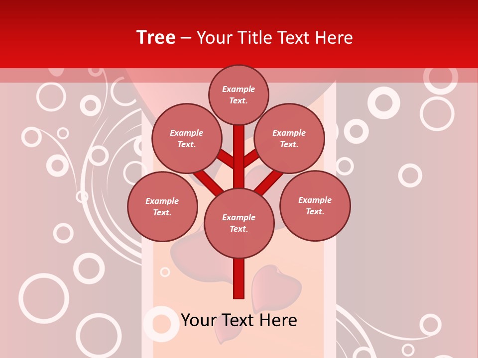 A Red Heart On A Red Background With Bubbles PowerPoint Template