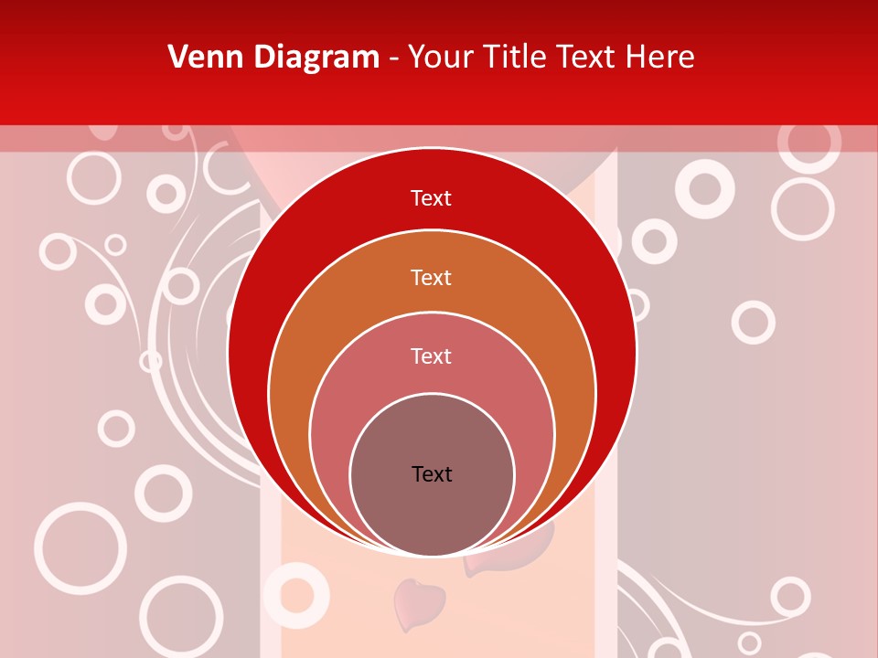 A Red Heart On A Red Background With Bubbles PowerPoint Template