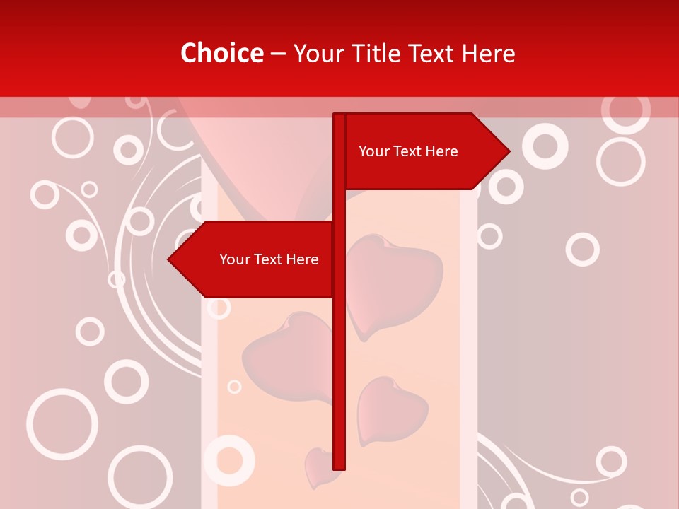 A Red Heart On A Red Background With Bubbles PowerPoint Template