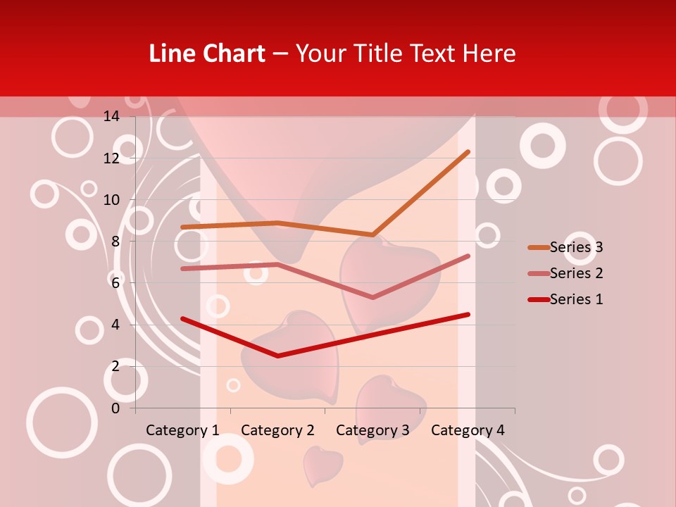 A Red Heart On A Red Background With Bubbles PowerPoint Template