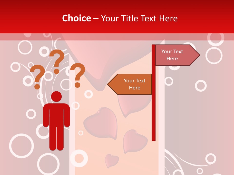 A Red Heart On A Red Background With Bubbles PowerPoint Template