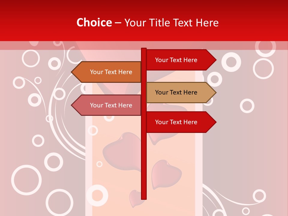 A Red Heart On A Red Background With Bubbles PowerPoint Template