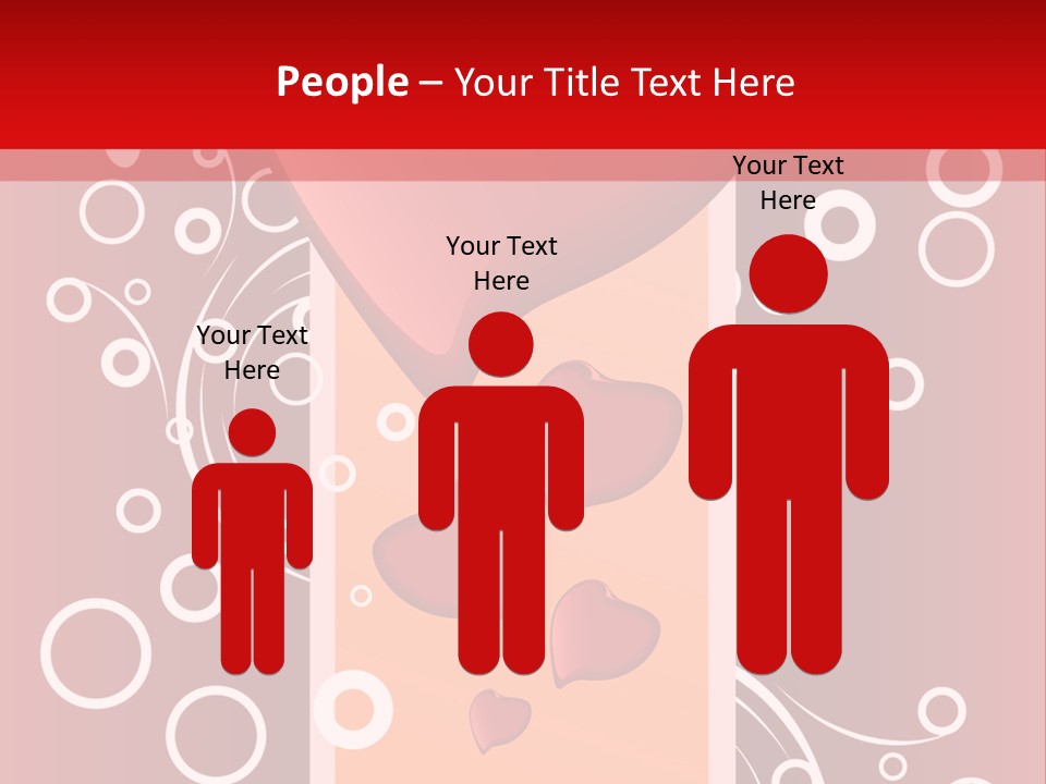 A Red Heart On A Red Background With Bubbles PowerPoint Template