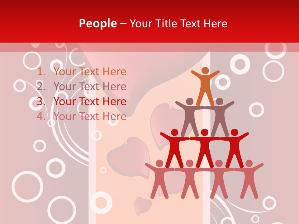 A Red Heart On A Red Background With Bubbles PowerPoint Template