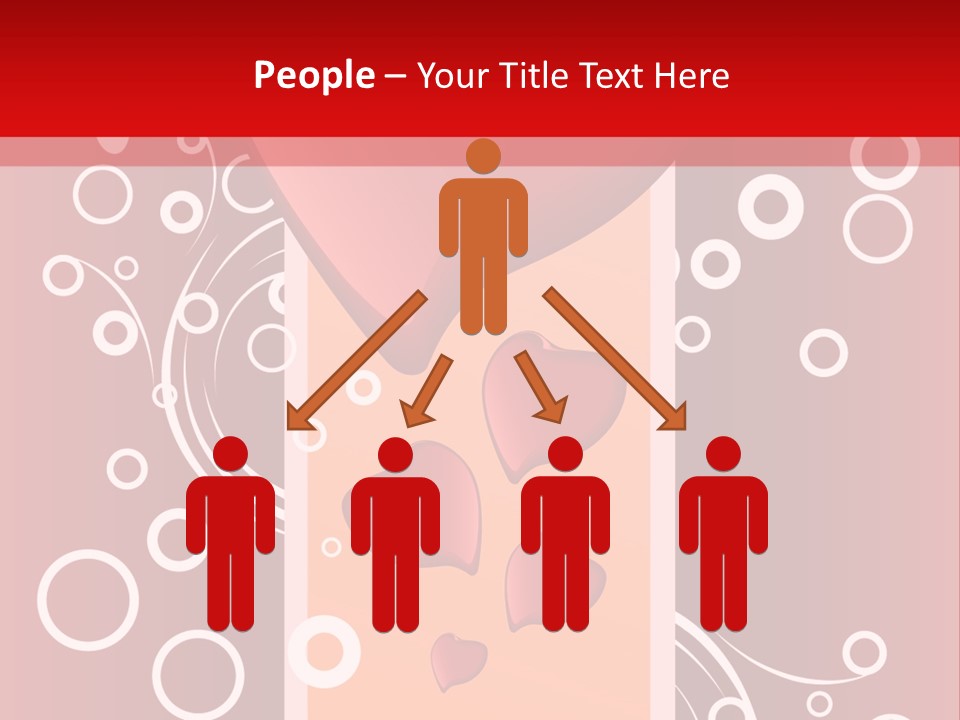 A Red Heart On A Red Background With Bubbles PowerPoint Template