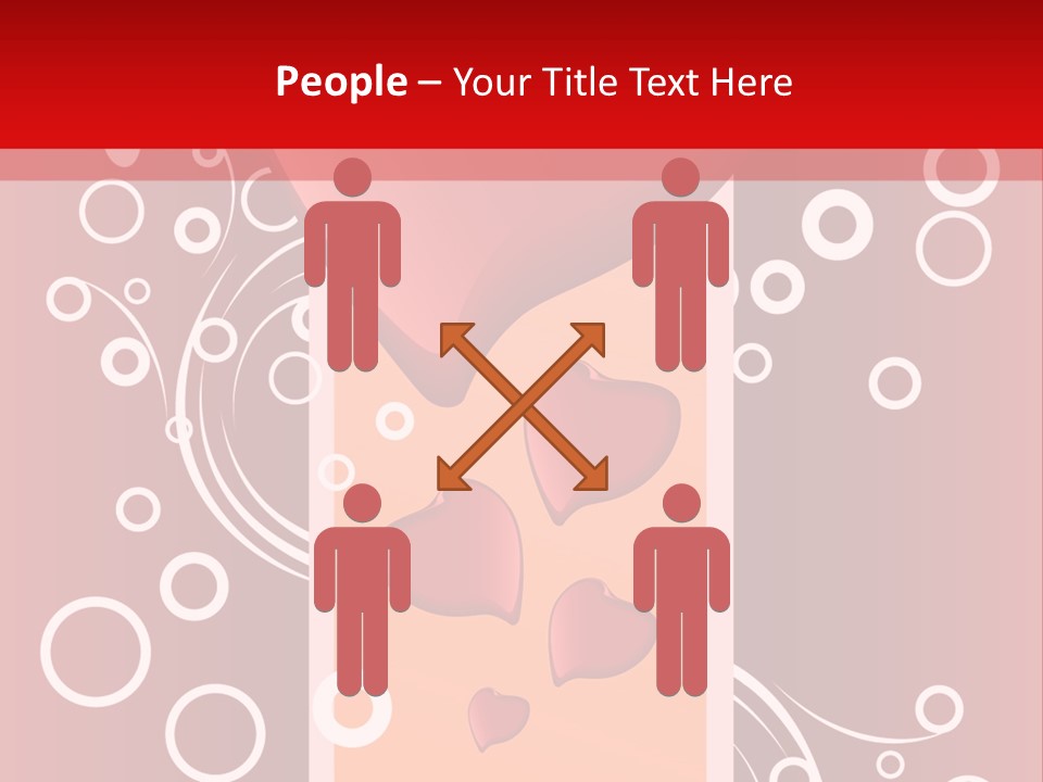 A Red Heart On A Red Background With Bubbles PowerPoint Template