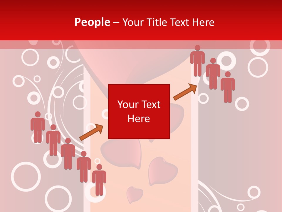 A Red Heart On A Red Background With Bubbles PowerPoint Template