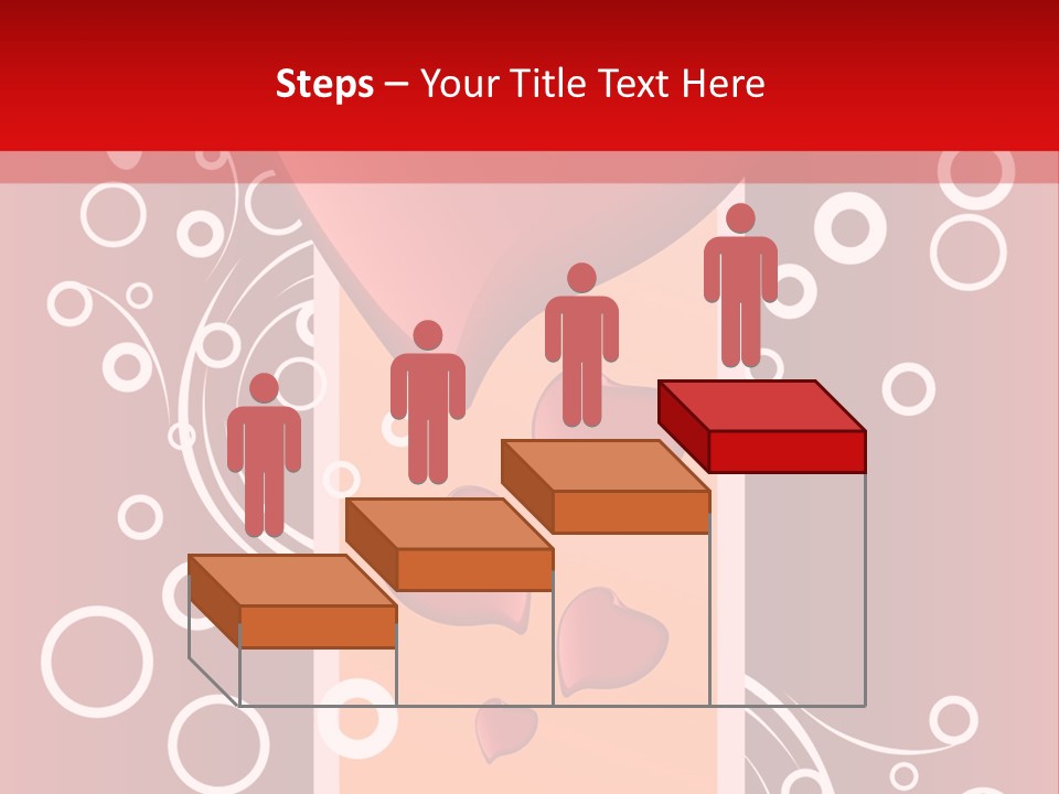 A Red Heart On A Red Background With Bubbles PowerPoint Template